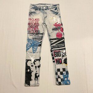 Reason Dont Quit Printed Jeans Mens Size 30